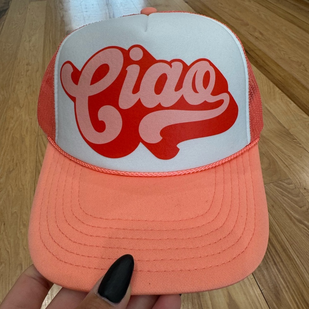 Ciao Otto Coral Adjustable Trucker Hat NWOT